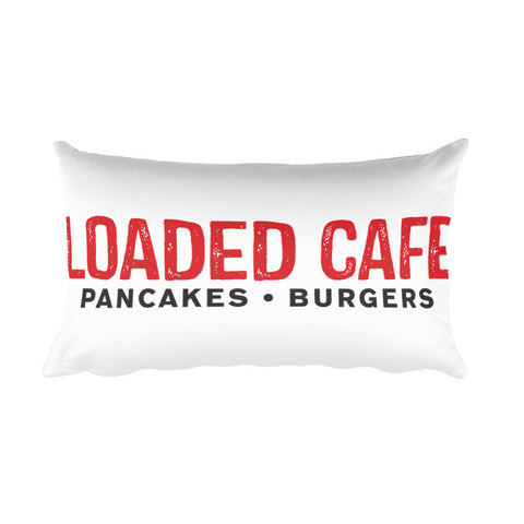 Loaded Cafe Logo white Rectangular Pillow